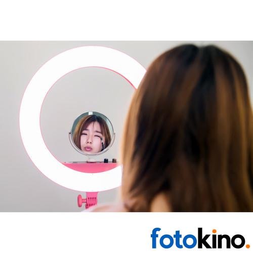 Aro de luz led grande con espejo rosado LR160P - Image 9