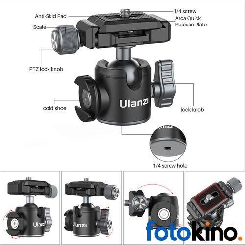 Ulanzi U-80L Cabezal de bola de montaje en zapata fría lateral con liberación rápida tipo Arca - Image 26
