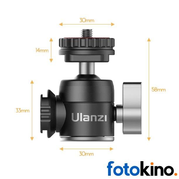 Ulanzi U-60 cabeza de trípode con 2 soportes de zapata fría para Vlog Video Mic luz LED - Image 3