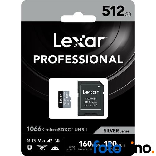 Tarjeta de memoria Lexar 512GB Professional 1066x UHS-I microSDXC con adaptador SD (Serie SILVER) - Image 3