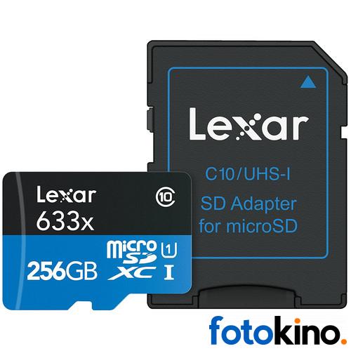 Tarjeta de memoria microSDXC Lexar 633x UHS-I de alto rendimiento de 256 GB con adaptador SD - Image 3