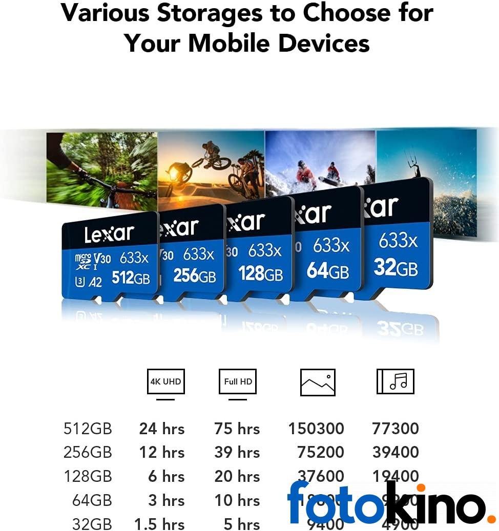 Tarjeta de memoria microSDXC Lexar 633x UHS-I de alto rendimiento de 128 GB con adaptador SD - Image 5