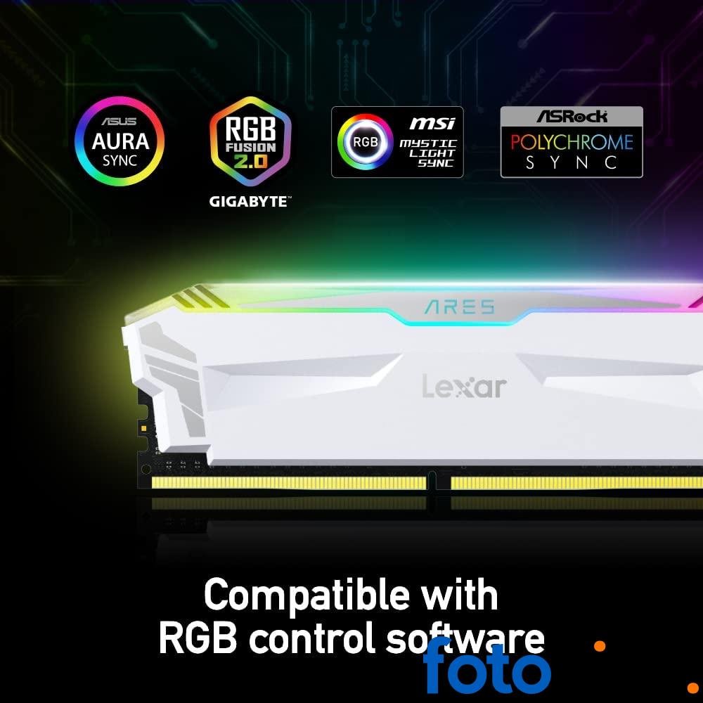 Lexar ARES Kit de 16 GB (8 GB x 2) RGB Lightning, DDR4 4000 MHz DRAM memoria de escritorio para juegos, blanco (LD4EU008G-R4000GDWA) - Image 3