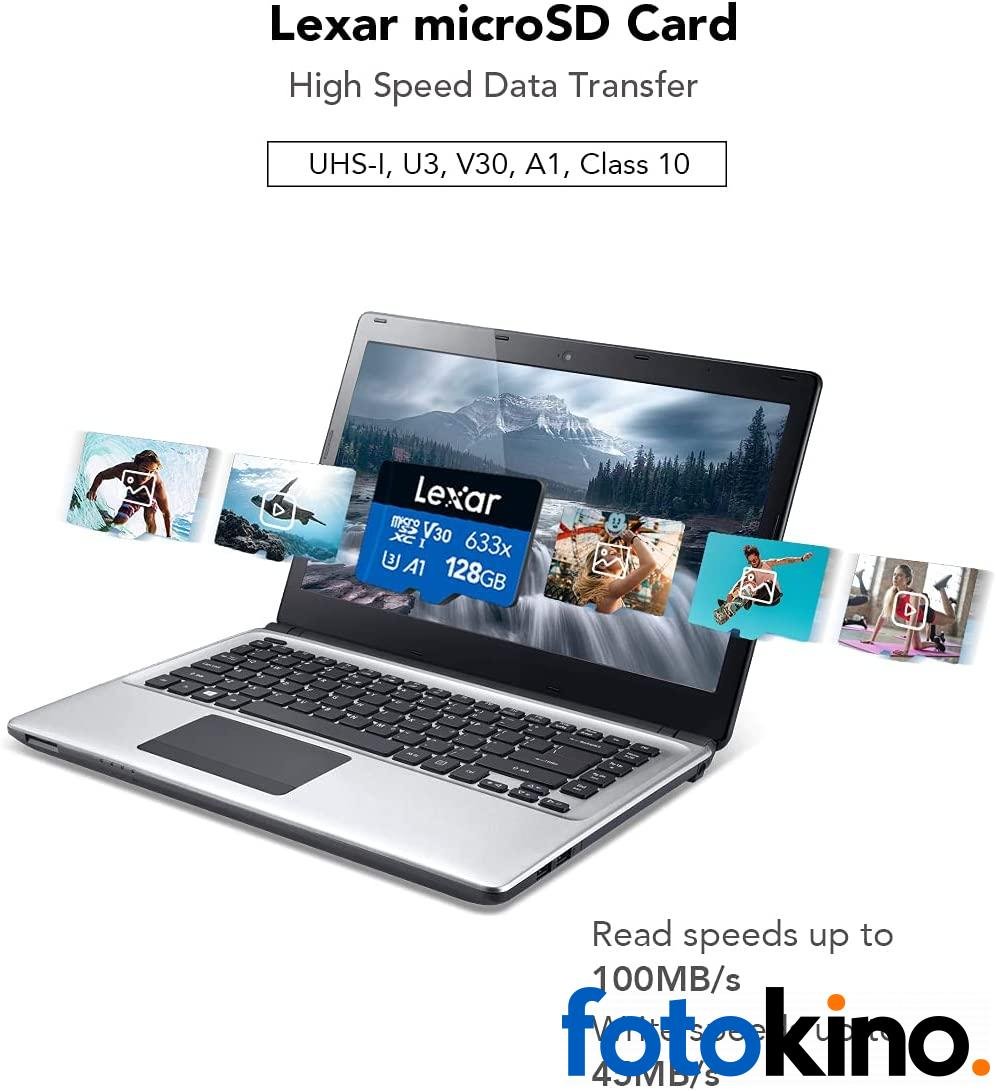 Tarjeta de memoria microSDXC Lexar 633x UHS-I de alto rendimiento de 128 GB con adaptador SD - Image 2