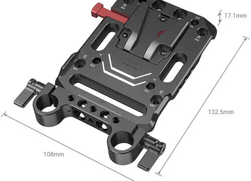 Placa de batería SmallRig V-Lock con abrazadera de varilla LWS de 15 mm