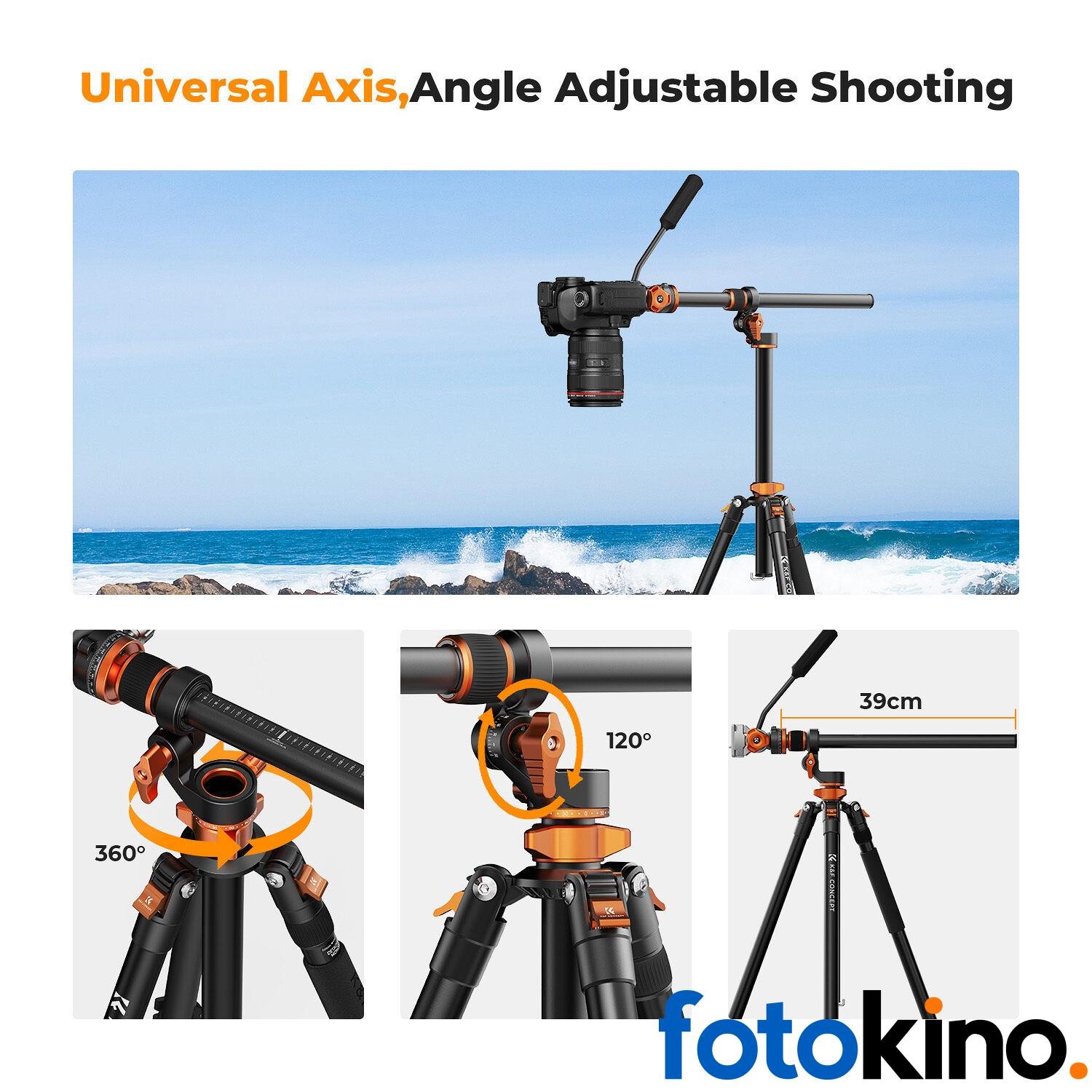 Tripode K&F Concept T254A7 con cabezal fluido FH-03 (KF09.137) - Image 5